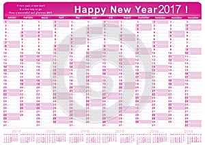 Calendar 2017 - English printable Organizer (planner)