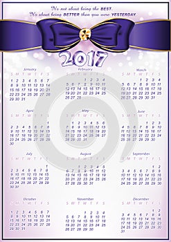 Calendar 2017 - English printable Organizer