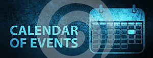 Calendar of events special blue banner background