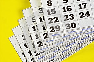 Calendar of events in the year-select dates, months, and weeks. A forward-looking approach to reminding business planning,