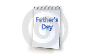 Calendar of Father`s Day concept, 3d render