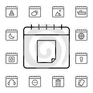 Calendar, file flat vector icon in calendar pack