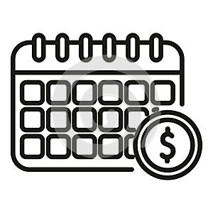 Calendar finance planning icon outline vector. Increase economy