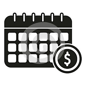 Calendar finance planning icon simple vector. Increase economy