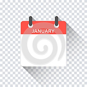 Calendar daily flat January month. Vector isolated illustration.Calendar personal organizer mockup in flat design. Stock vector