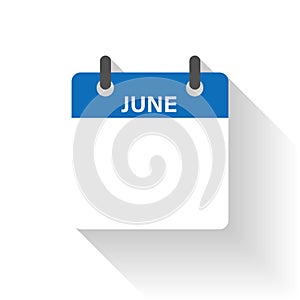 Calendar daily flat June month. Vector isolated illustration.Calendar personal organizer mockup in flat design. Stock vector