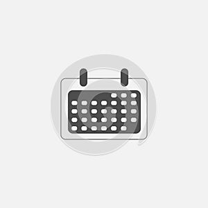 Calendar flat symbol icon for web in trendy flat style isolated on grey background