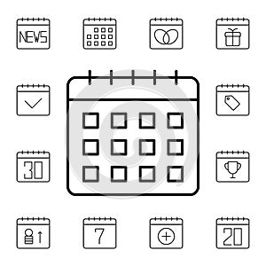 Calendar flat vector icon in calendar pack