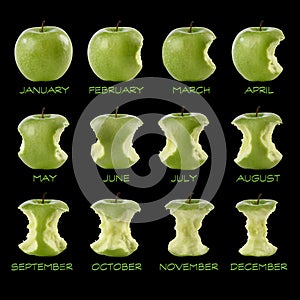Calendar of green apple photo