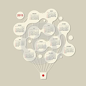 Calendar grid 2015, Air balloon for your design