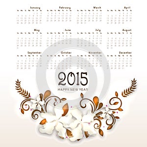 Calendar of Happy New Year 2015.