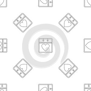 Calendar with heart pattern seamless vector