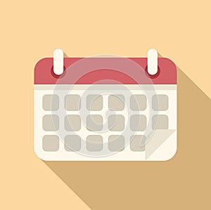 Calendar help icon flat vector. Office support
