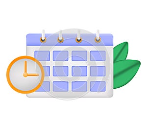 Calendar icon with check sign. 3D Web Vector Illustrations