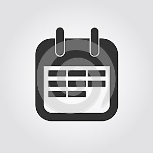 Calendar icon, flat design