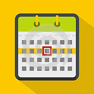 Calendar icon, flat style