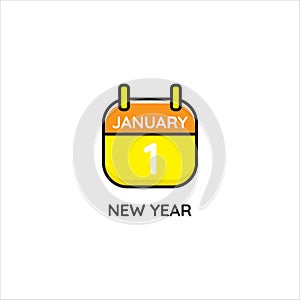calendar icon January 1  new year