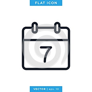 Calendar Icon Logo Vector Design Template. Editable stroke.