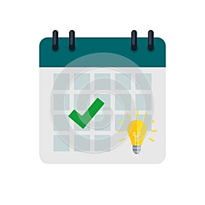 Calendar Icon with Mark. Concept of Schedule, appointment. Vector Illustration EPS10