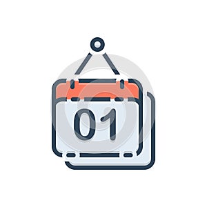 Color illustration icon for Calendar, holiday and appointment