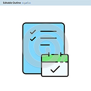 Calendar icon, Schedule icon, Business document, Planning icon, Appointment, Organiser, Project Agenda, Date and Time, Progress re