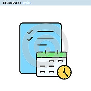 Calendar icon, Schedule icon, Business document, Planning icon, Appointment, Organiser, Project Agenda, Date and Time, Progress re