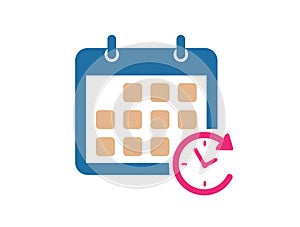 Calendar icon. Schedule icon isolated on white background. Vector illustration