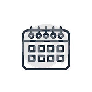 calendar icon vector from office concept. Thin line illustration of calendar editable stroke. calendar linear sign for use on web