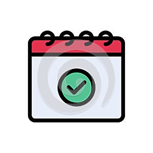 Calendar vector flat color icon