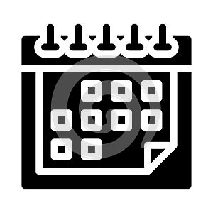 Calendar vector glyph flat icon