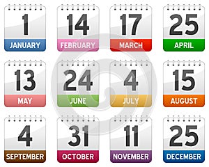 Calendario icone impostato 