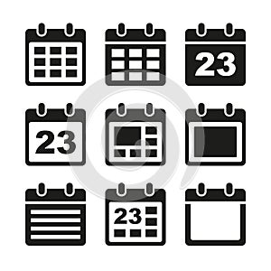 Calendar icons set.