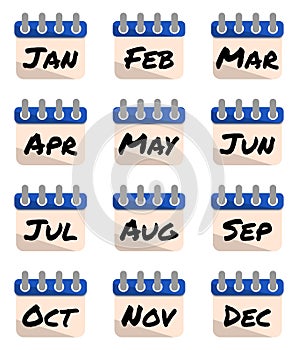 calendar illustration abbreviated names