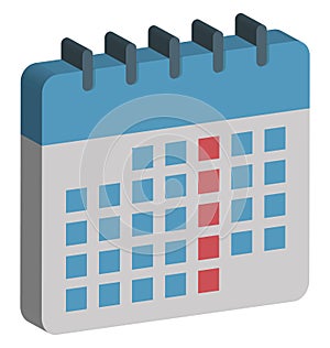 Calendar Isolated Vector Icon Editable photo