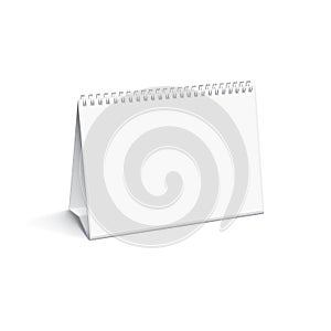Blank desktop spiral calendar mockup