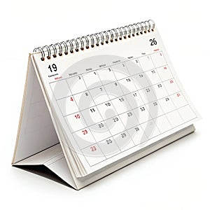Calendar isolated on white background