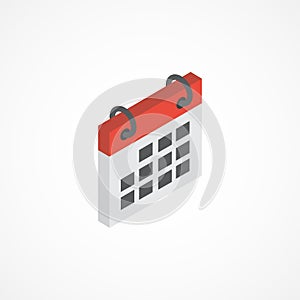 Calendar isometric icon 3d vector illustration