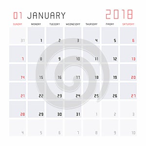 Calendar January 2018