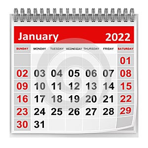 Calendar - January 2022