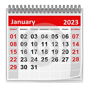 Calendar - January 2023