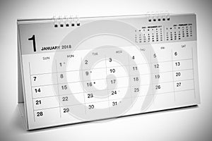 Calendar of January 2018 background