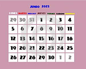 calendar june 2023 junio photo