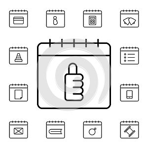 Calendar, like flat vector icon in calendar pack