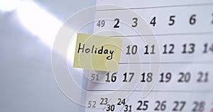 Calendar Mark of hollyday. Waiting for a day
