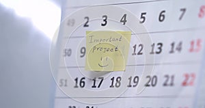 Calendar Mark reminder IMPORTANT PROJECT. Deadline. 4k