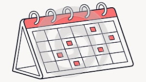 Calendar with Marked Days, Scheduling and Event Planning, vector design Generative AI