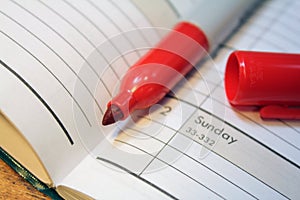 Calendar and marker