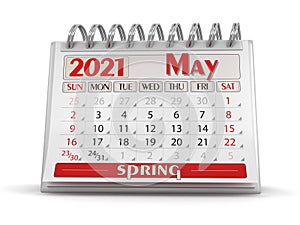 Calendar -  may 2021  clipping path included