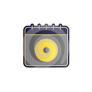 Calendar, memory, disk color gradient vector icon