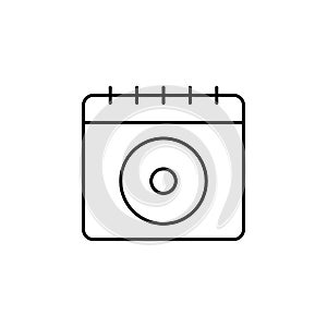 Calendar, memory, disk icon. Simple thin line, outline  of calendar icons for ui and ux, website or mobile application